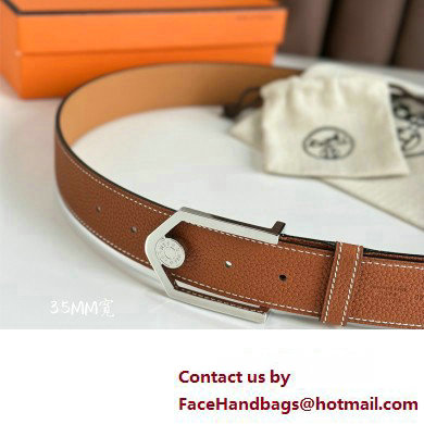 Hermes Licol belt buckle  &  Reversible leather strap 35 mm 01 2023